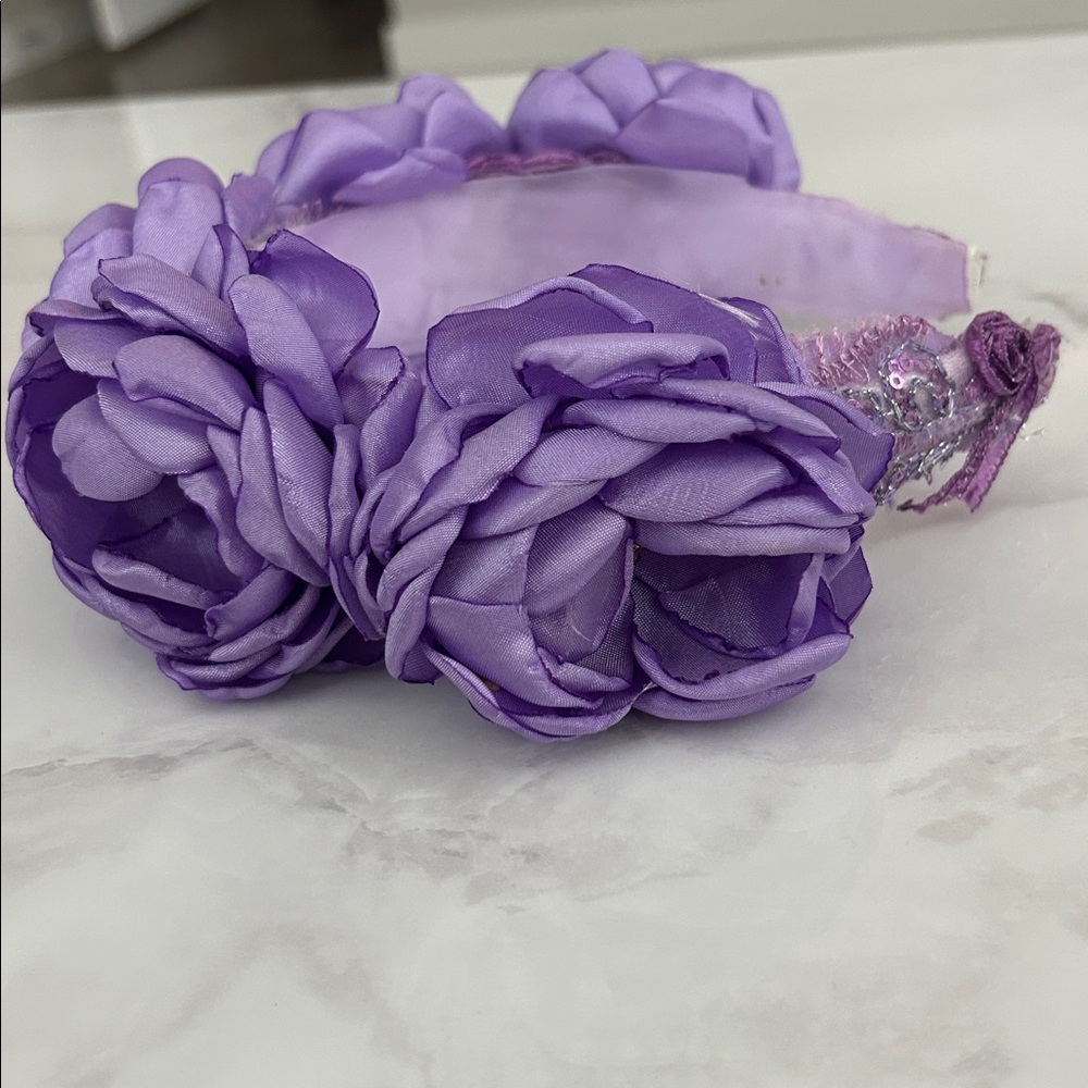Used Purple Floral Headband - Picture 5 of 6